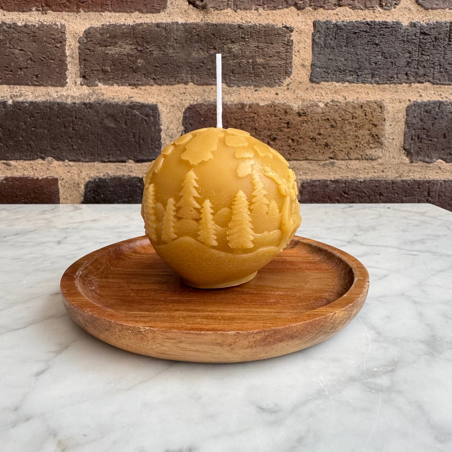 Pure Beeswax Candle - Stag Forest Scene