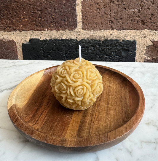 Pure Beeswax Candle - Small Rose